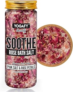 Soothe Rose Epsom Salt Crystals for Bath With Epsom Salt, Pink Salt and Rose Petals - Relaxtion and Aromatherapy | 250g