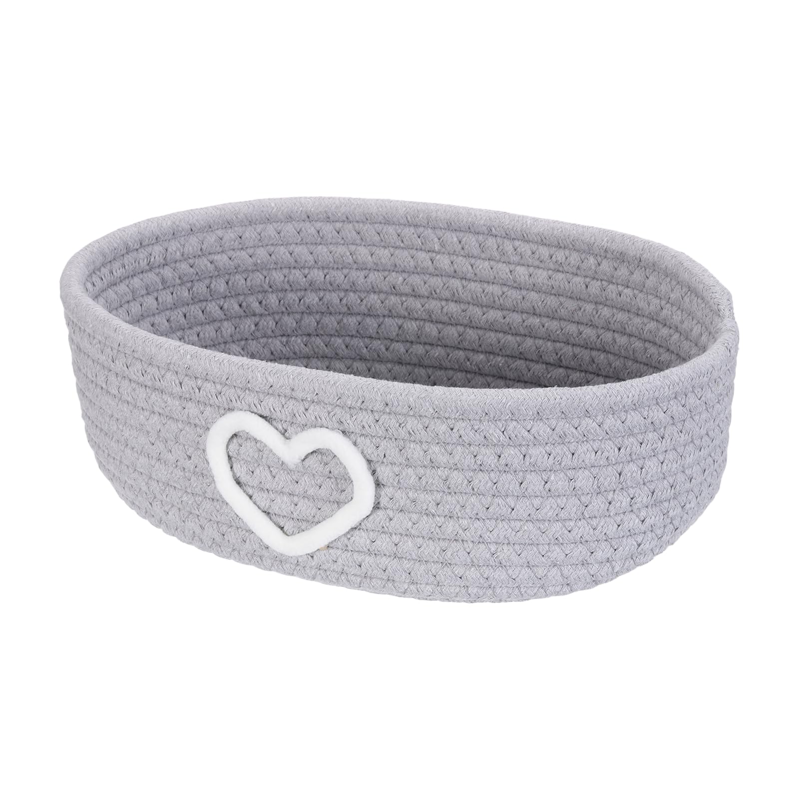 sourcing map Rectangular Rope Basket, 28.5 x 17 x 9cm Small Woven Baskets for Organizing Mini Woven Storage for Shelf Storage Home Bedroom Decor Gift Chest, Gray