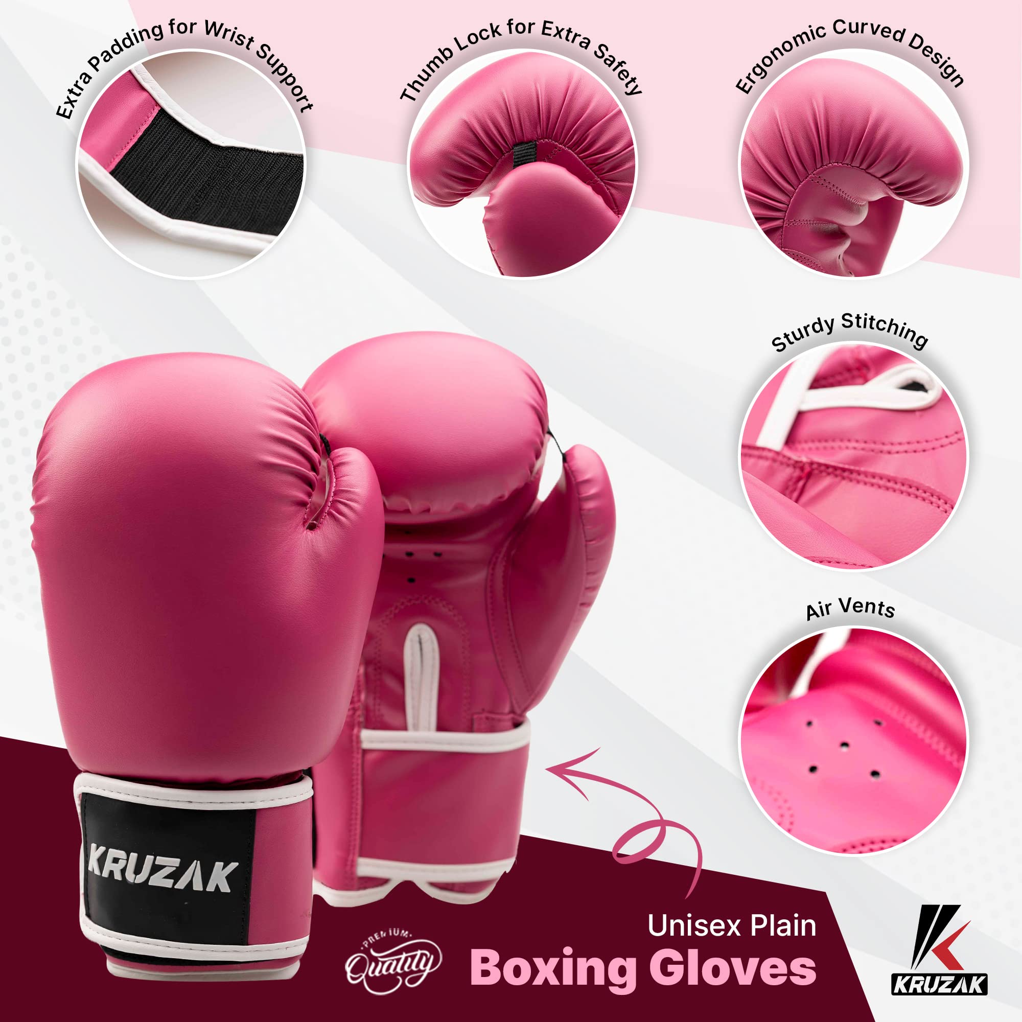 Kruzak - Guantoni da boxe per uomini e donne, guanti da sparring e kickboxing, Muay Thai e MMA, 226,8-453,6 g