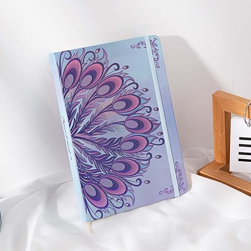 Miniatura 8 de TIEFOSSI Cuaderno A5 de tapa dura con rayas universitarias para escribir mujeres, papel grueso de 3.53 ozm, 224 páginas numeradas, diario de plumas