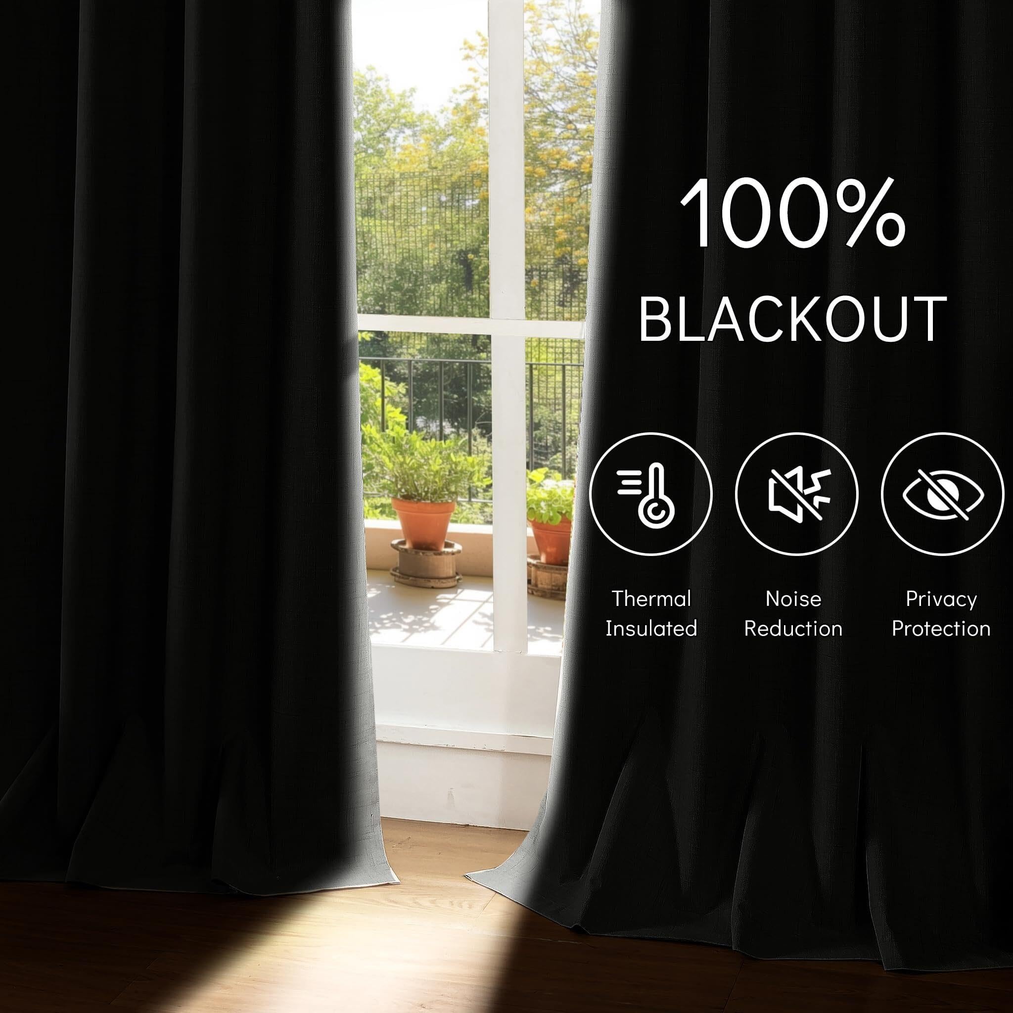 Leinenvorhänge for den Raum, Verdunkelungsvorhang, vollständiger, Sichtschutz mit Ösen Oben, thermisches Fensterpaneel(Gray,52" W x 54" L (Pack of 2))