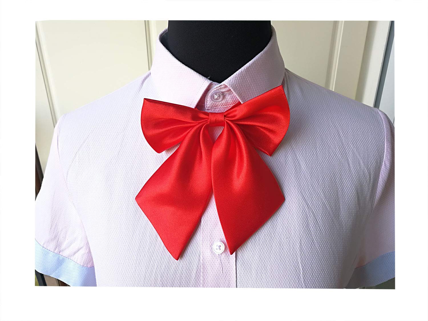 AbadingStudent bowknot adjustable neck bow ties for women (Red)