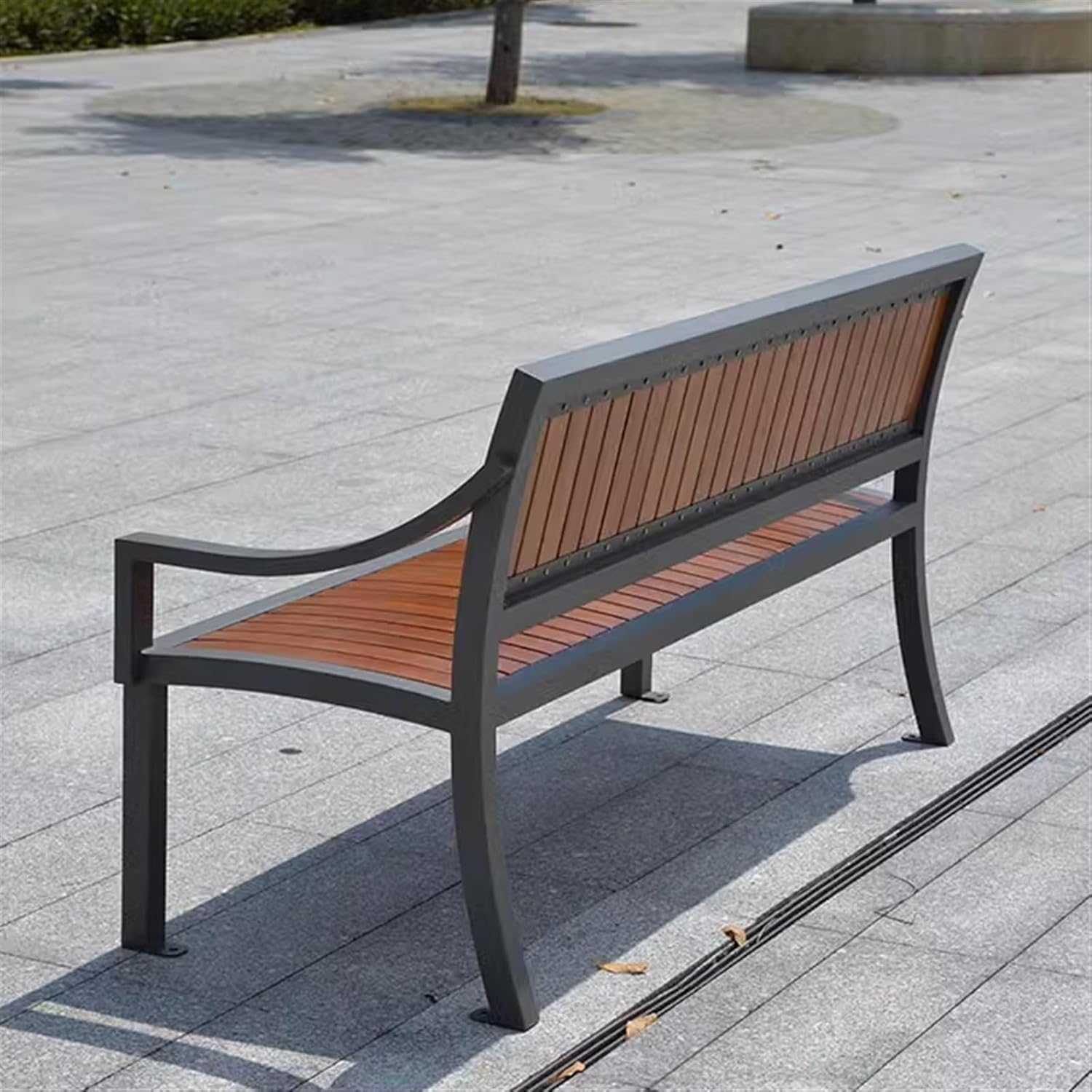 bancas de Patio Exterior Outdoor Terrace Bench, 3 Garden Benches with Handrails, Suitable for Terrace Porch, Poolside Balcony, Courtyard(150x58x85CM)