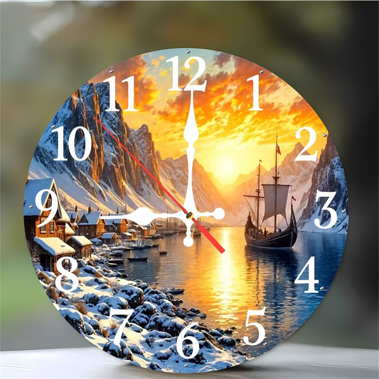 Horloge murale ronde décorative Sunset Canyon pour habiller les murs du bureau