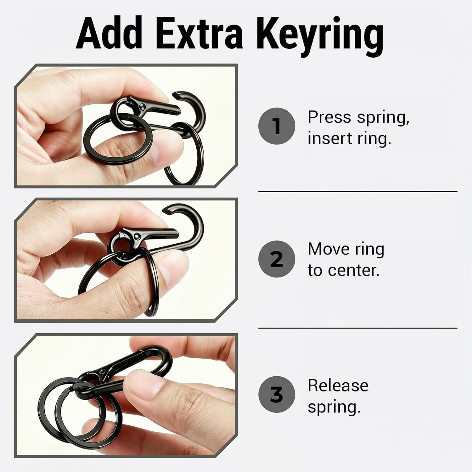 14 Pcs Metal Carabiner Keychain, Sturdy Small Keyring Clip for Men Women, Keys Holder Organizer for Purse Charms Hook