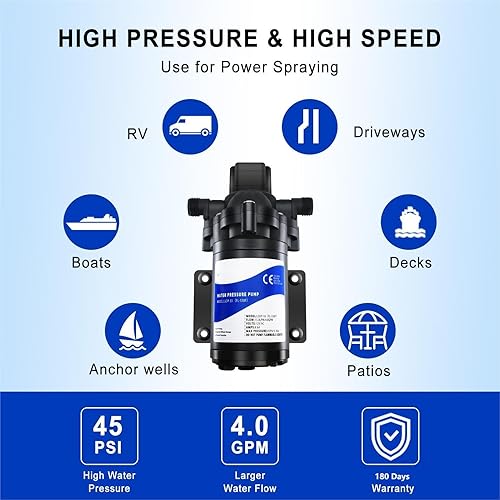 Miniatura 4 de Bomba de agua 4GPM 12V DC RV Bomba de agua para barcos marinos Bomba de diafgrama Bomba de agua a pedido Aumento de presión de tubería de refuerzo