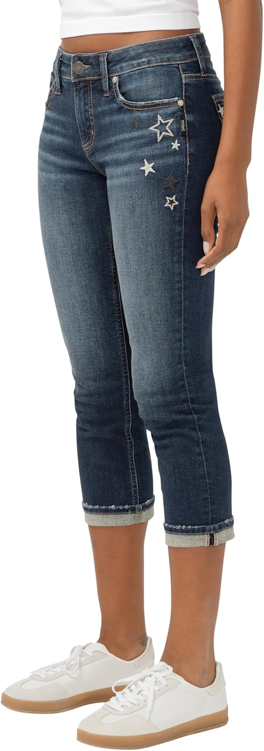 Silver Jeans Co. Women's Elyse Mid Rise Comfort Fit Capri Jeans - Image 2