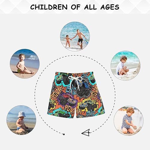 Vista 5 de Traje de baño para niños, pantalones cortos de playa de secado rápido, trajes de baño con forro de malla