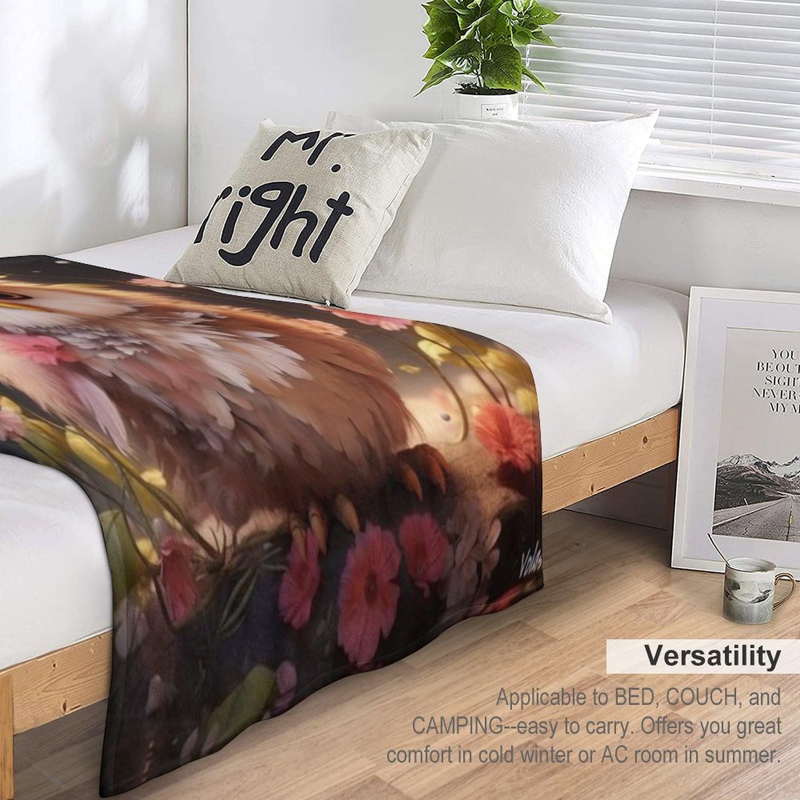 Eule Fleece Decke, Flauschige Kuscheldecken, Superweiche Leichte Flannel Wohndecke Mit Druck Für Couch Bett/Sofa 100×130cm