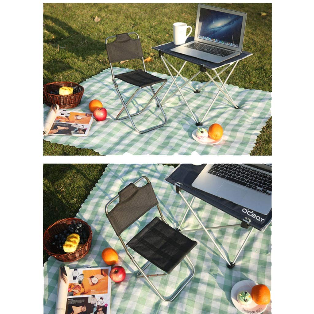 Tragbarer Outdoor-Campingstuhl Faltender Campinghocker, Leichter Edelstahl im Freien Faltbarer Stuhl, Camping Kleiner Sitzgrößerer Hocker für Gartenarbeit und Strand Klappstühle Taschenstuhl