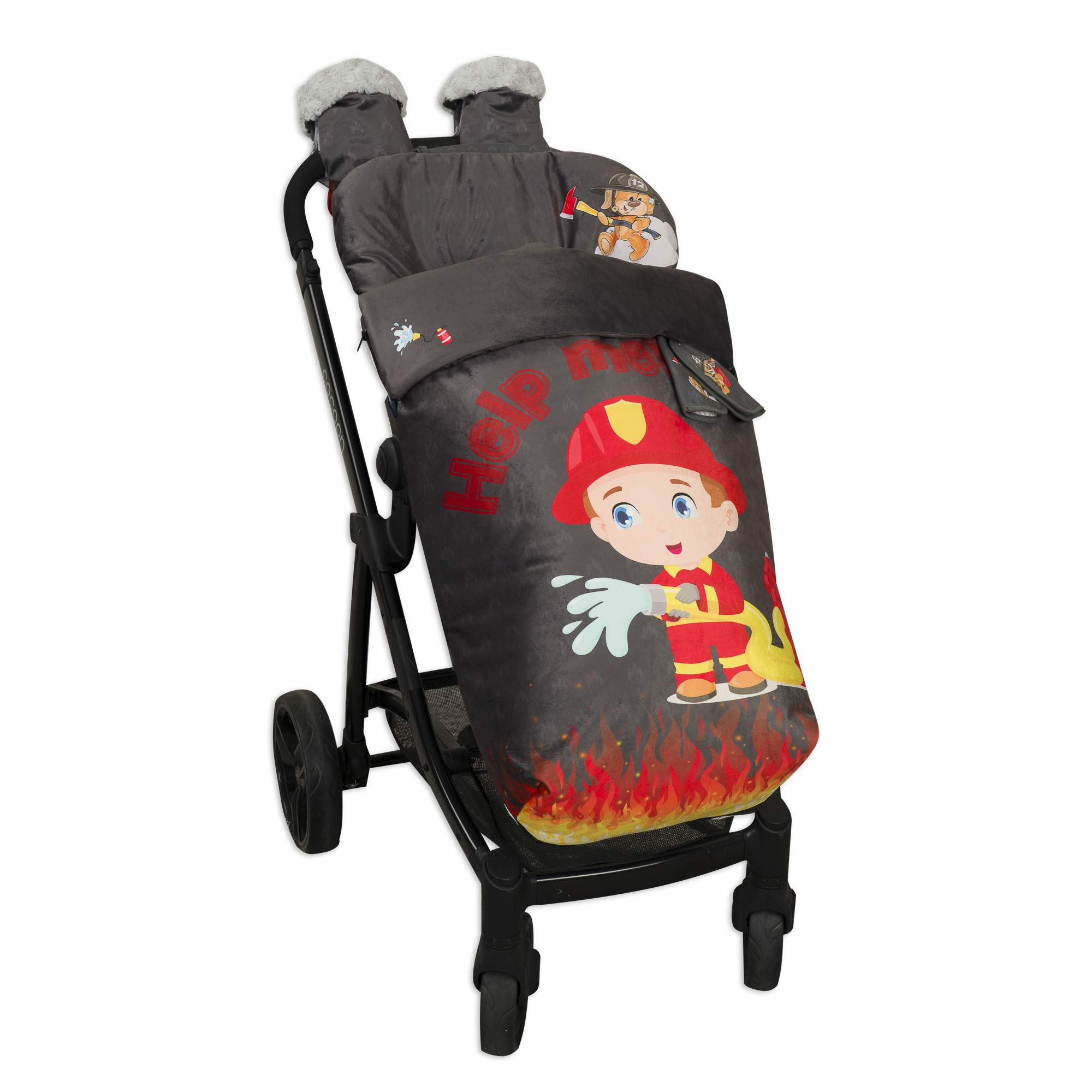 Saco de Bebé Universal Silla con Cubre Pies Polar, Desmontable con Cremalleras. Lavable a máquina. (Fireman)