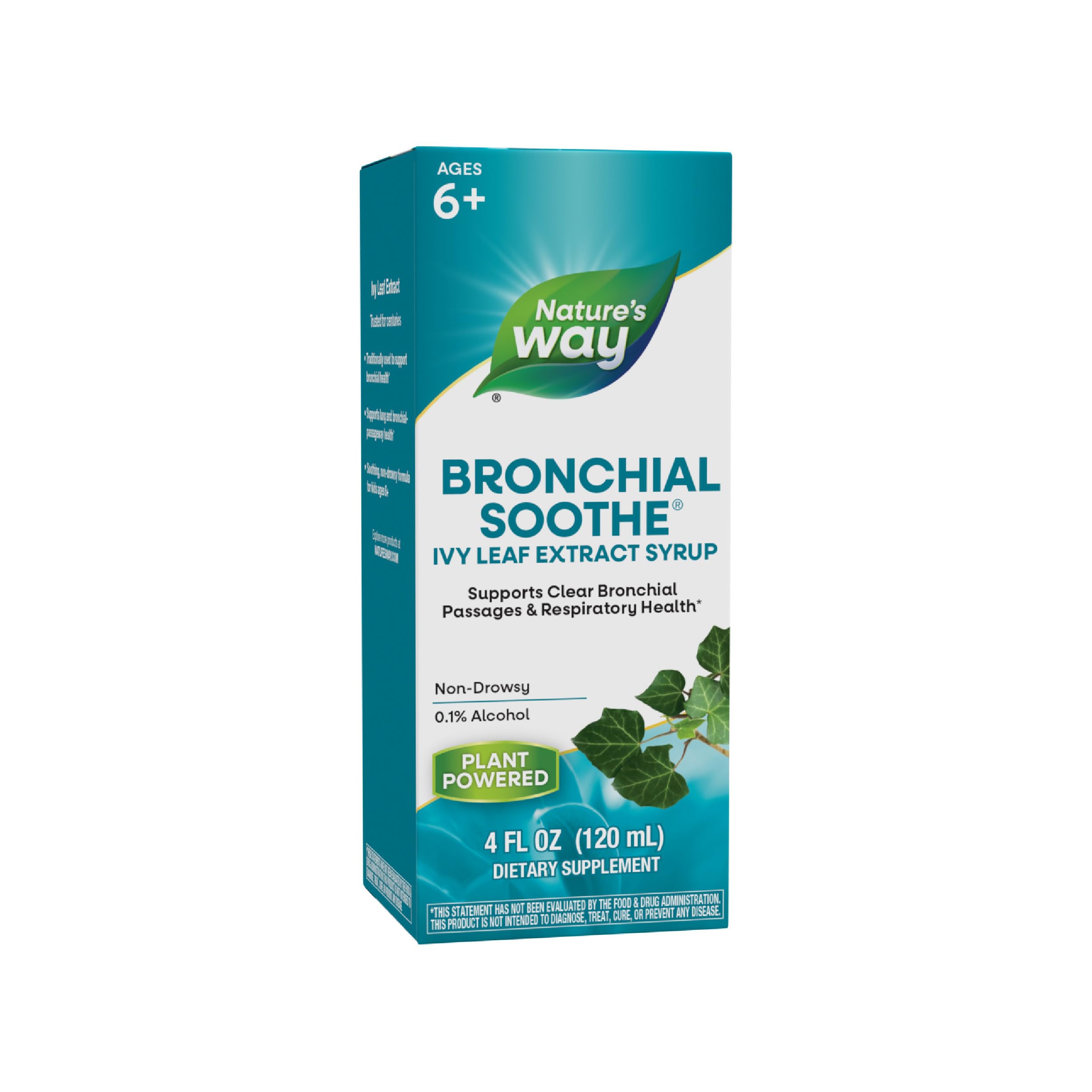 Nature's Way Bronchial Soothe Ivy Leaf Extract Syrup, Supports Respiratory Health*, Supports Clear Bronchial Passages*, Non-Drowsy, 4 Fl Oz (Packaging May Vary)