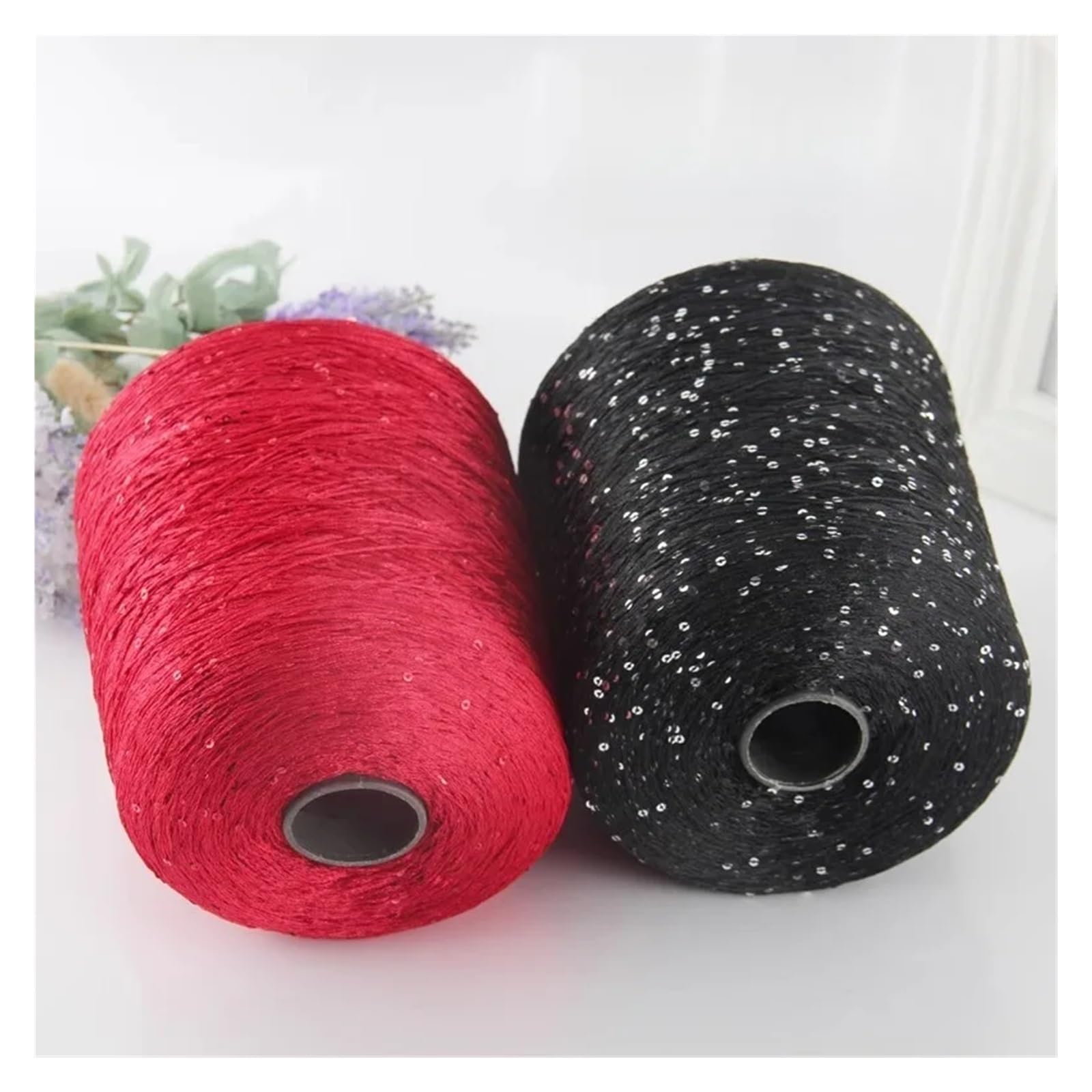 Filato Fantasia Glitterato Paillettes Filato perlato colorato Confezione da 500 g Sciarpe fai te Maglioni Articoli tessuti a mano(Color 8)