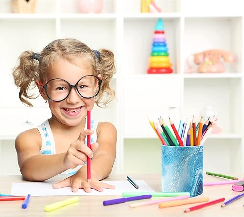 Vista 148 de WAVEYU Soporte para bolígrafos para mujeres y niñas, taza de lápices, decoración de escritorio de mármol, soporte para brochas de maquillaje