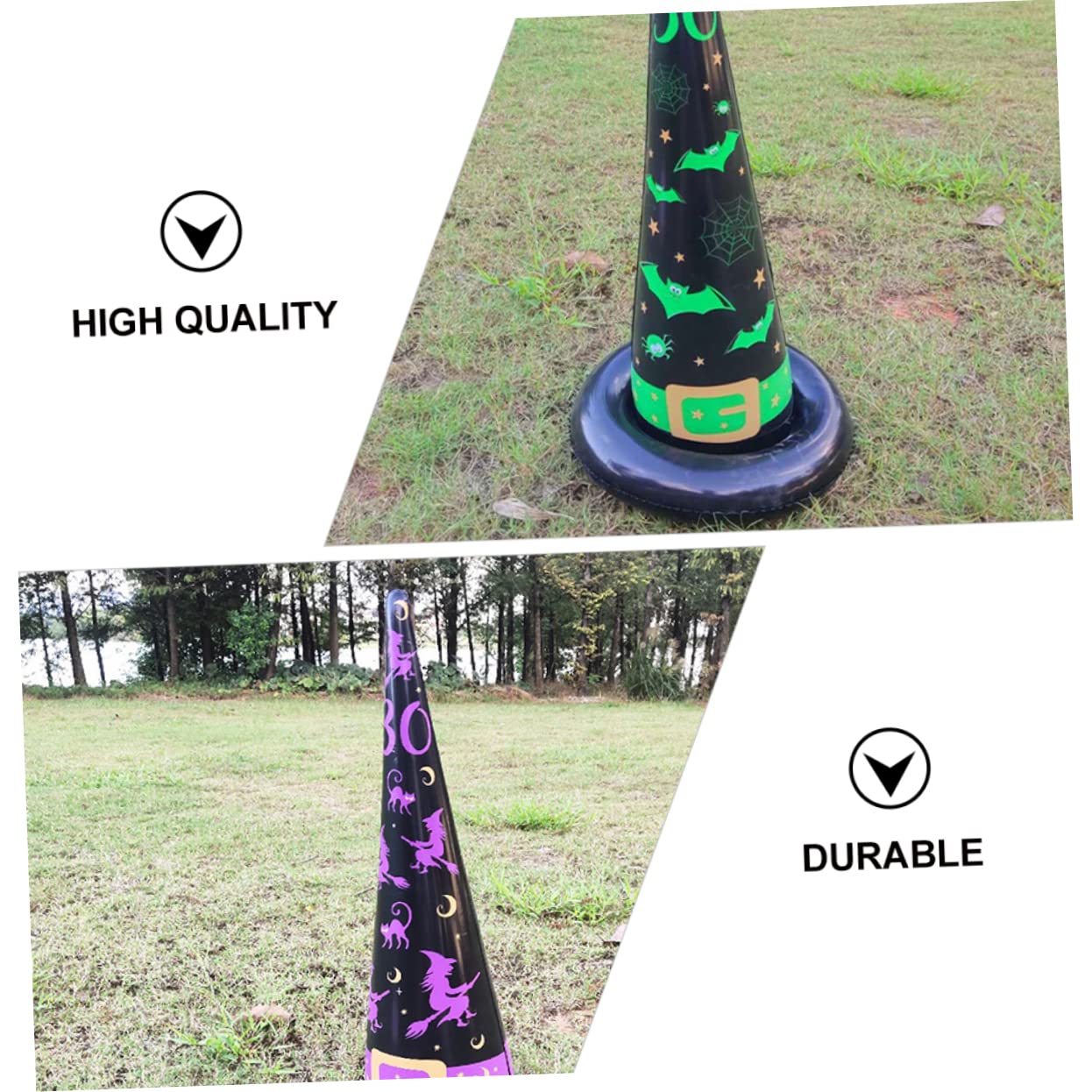 SUPVOX Inflatable Witch Hat Ring Toss Game Halloween Accessories for Boys and Girls Outdoor Party Supplies