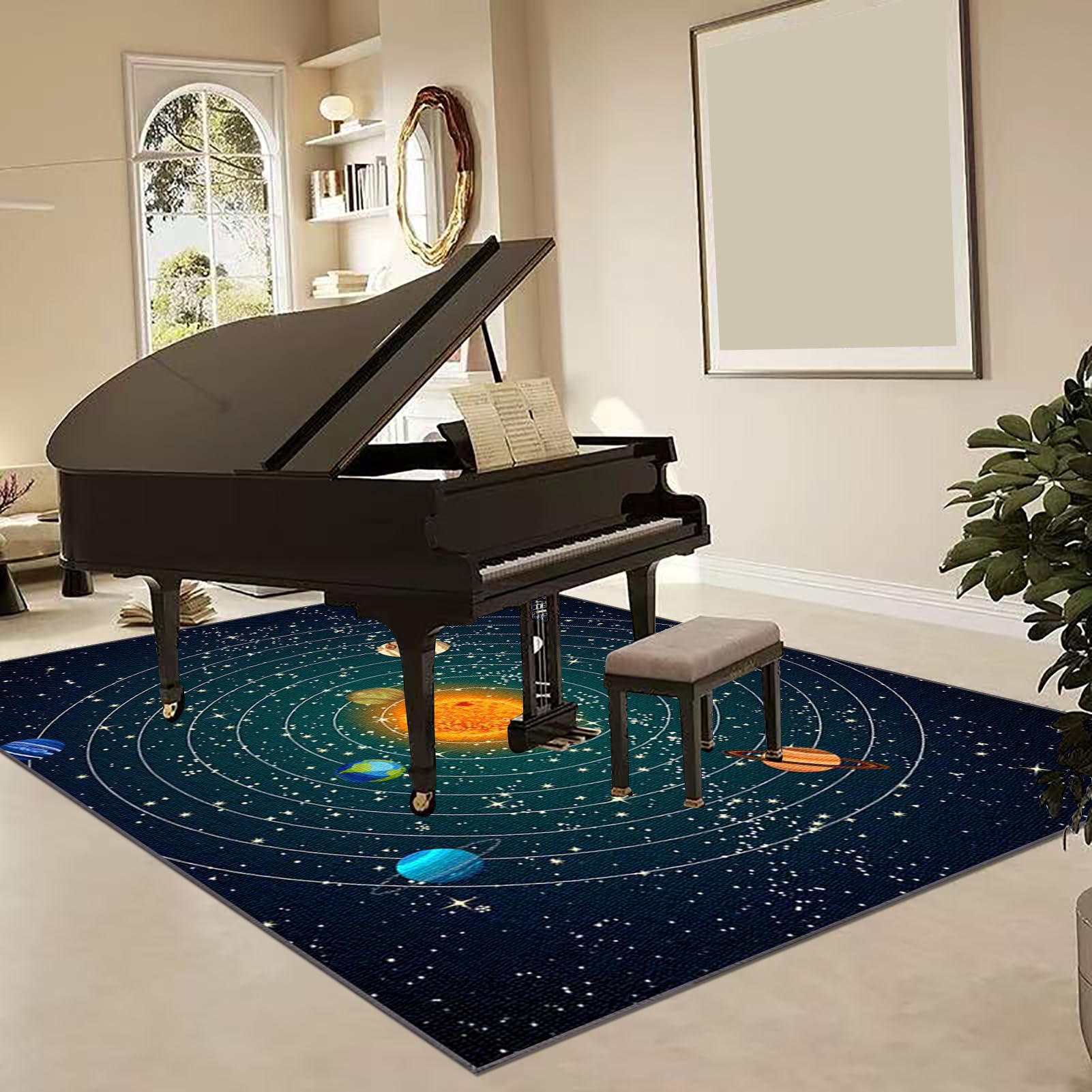 Tappetino per Batteria Elettronica, Tappeto Professionale per Batteria e Strumenti a Percussione Elettronici, Tappeto Drum Carpet Tappeto a Tamburo per Grancassa, Tamburo Rullante 120 x 100 cm