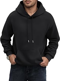 vbcdwa Mens Oversized Pullover Hoodies Casual Long Sleeve Gym Hooded Sweatshirt Jumpers Fashion Plain Hoodie