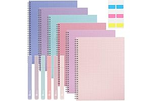 6 Sets Aesthetic Graph Notebooks and Art Supplies for Students