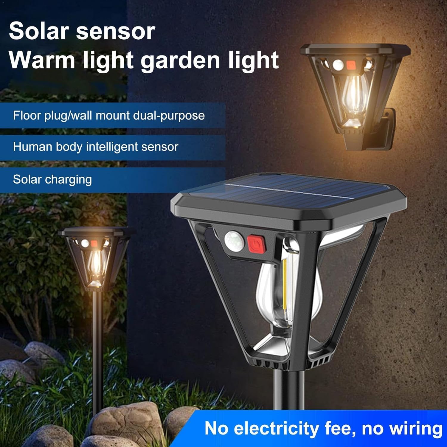 WIDEWINGS Solar Lights with Motion Sensor - Outdoor Garden Lights -2
