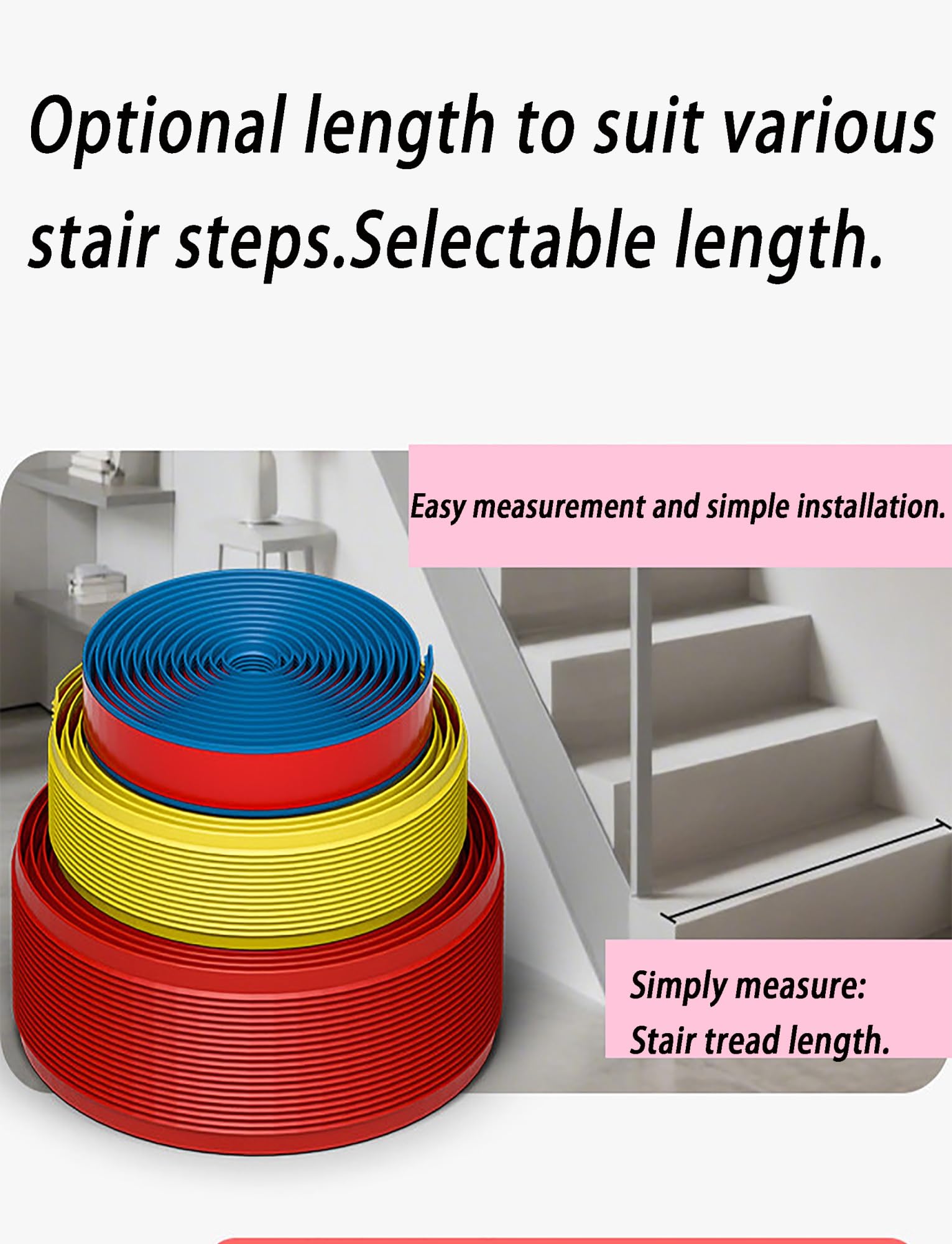 Cinta autoadhesiva antideslizante para escaleras, tiras de seguridad para interiores y exteriores para peldaños de madera, peldaños de tracción para personas mayores, niños, perros