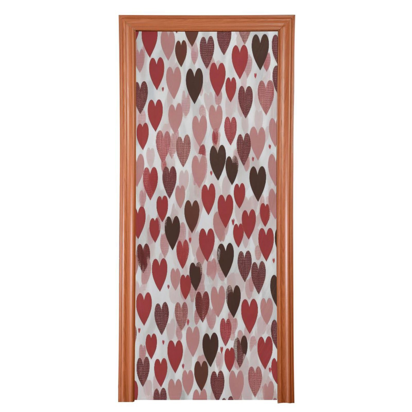 FLildon Red Black Hearts Valentine's Day Door Cover Decoration, Party Accessory Porch Decor for Festive Ornament Room Door Covers 32 x 79 Inch