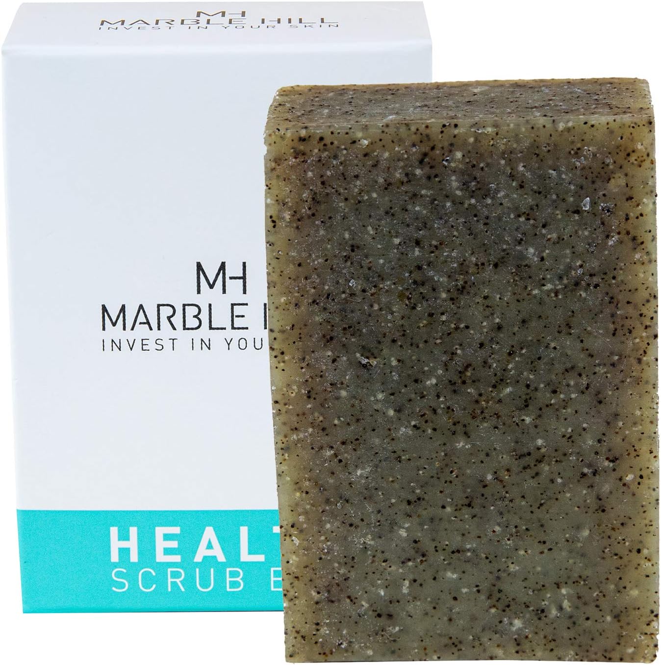 Tea Tree Oil Soap Anti-Fungal Antibacterial for Sweat Rash Ring worm Body Odour Yeast Exfoliating Natural Cleanser Acne Athletes Foot Healthy Feet Skin Nails Marble Hill Health Scrub Bar 100g
