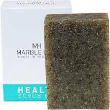 Tea Tree Oil Soap Anti-Fungal Antibacterial for Sweat Rash Ring worm Body Odour Yeast Exfoliating Natural Cleanser Acne Athletes Foot Healthy Feet Skin Nails Marble Hill Health Scrub Bar 100g