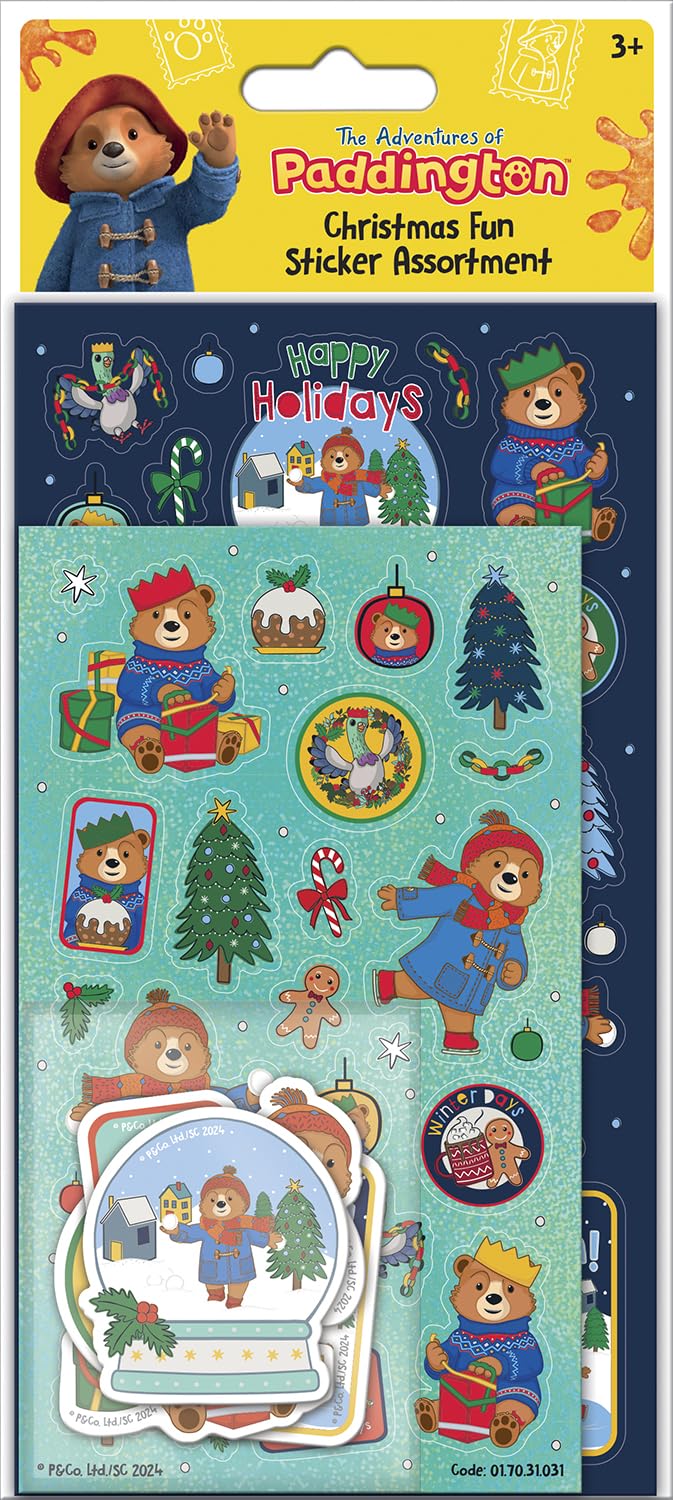 Paper Projects Multi Paddington Christmas Assortment Pack Of Stickers, Three Types Of Stickers, 50+ Stickers In Total, Great Stocking Filler And Christmas Gifts, Stickers Are Reuseable, Kids Age 3+