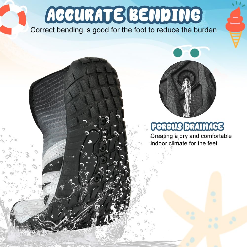Aolso Scarpe da Scogli Bambino, Scarpe da Immersione da Scoglio, Respirabile Antiscivolo, Asciugatura Rapida, Bambino Scarpe Outdoor Multisport Antiscivolo per Ragazzi e Ragazze, GR 29-35