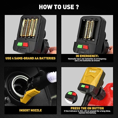 Miniatura 7 de Bomba de transferencia de combustible alimentada por batería, 3.2 GPM sin derrames, bomba de sifón portátil de gasolina con 3 adaptadores, manguera