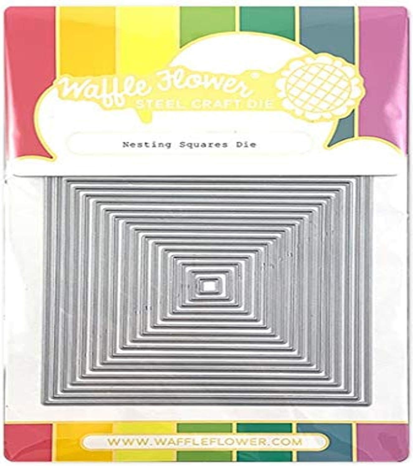 Nesting Squares Die - Set of 17 Square Panel Mat Layer Craft Cutting Dies for Cardmaking; Sized at 4-1/4" Down; 1/8" min. Border Between Next-Door Layers