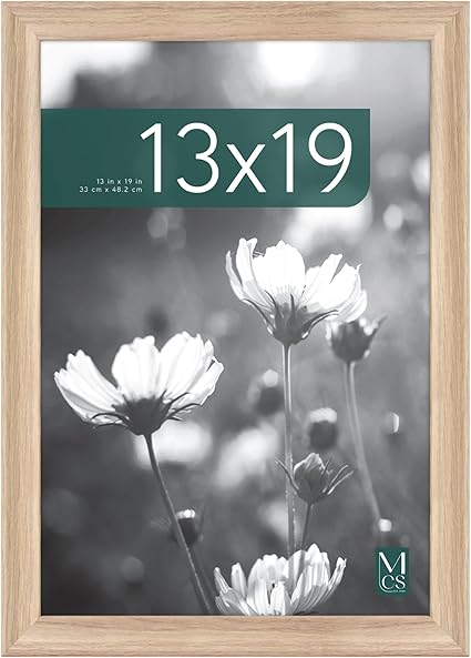 MCS Studio Gallery Classic 13x19 Picture Frame Natural Woodgrain, Vertical & Horizontal Wall Hanging Large Picture Frame for Photos, Posters & Art Prints (1-Pack)