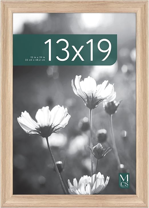 MCS Studio Gallery Classic 13x19 Picture Frame Natural Woodgrain, Vertical & Horizontal Wall Hanging Large Picture Frame for Photos, Posters & Art Prints (1-Pack)