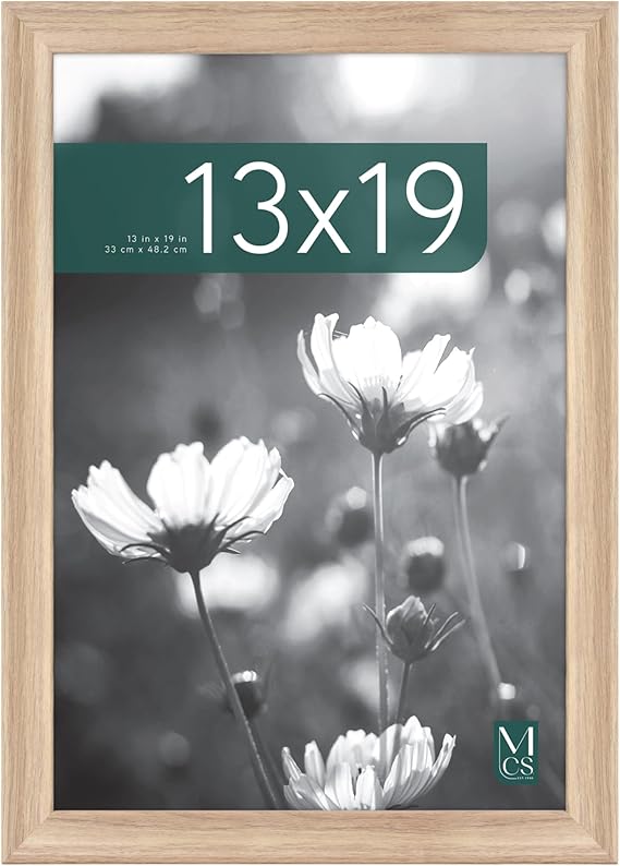 MCS Studio Gallery Classic 13x19 Picture Frame Natural Woodgrain, Vertical & Horizontal Wall Hanging Large Picture Frame for Photos, Posters & Art Prints (1-Pack)