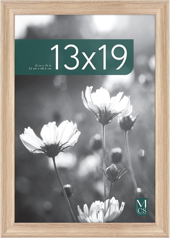 MCS Studio Gallery Classic 13x19 Picture Frame Natural Woodgrain, Vertical & Horizontal Wall Hanging Large Picture Frame for Photos, Posters & Art Prints (1-Pack)