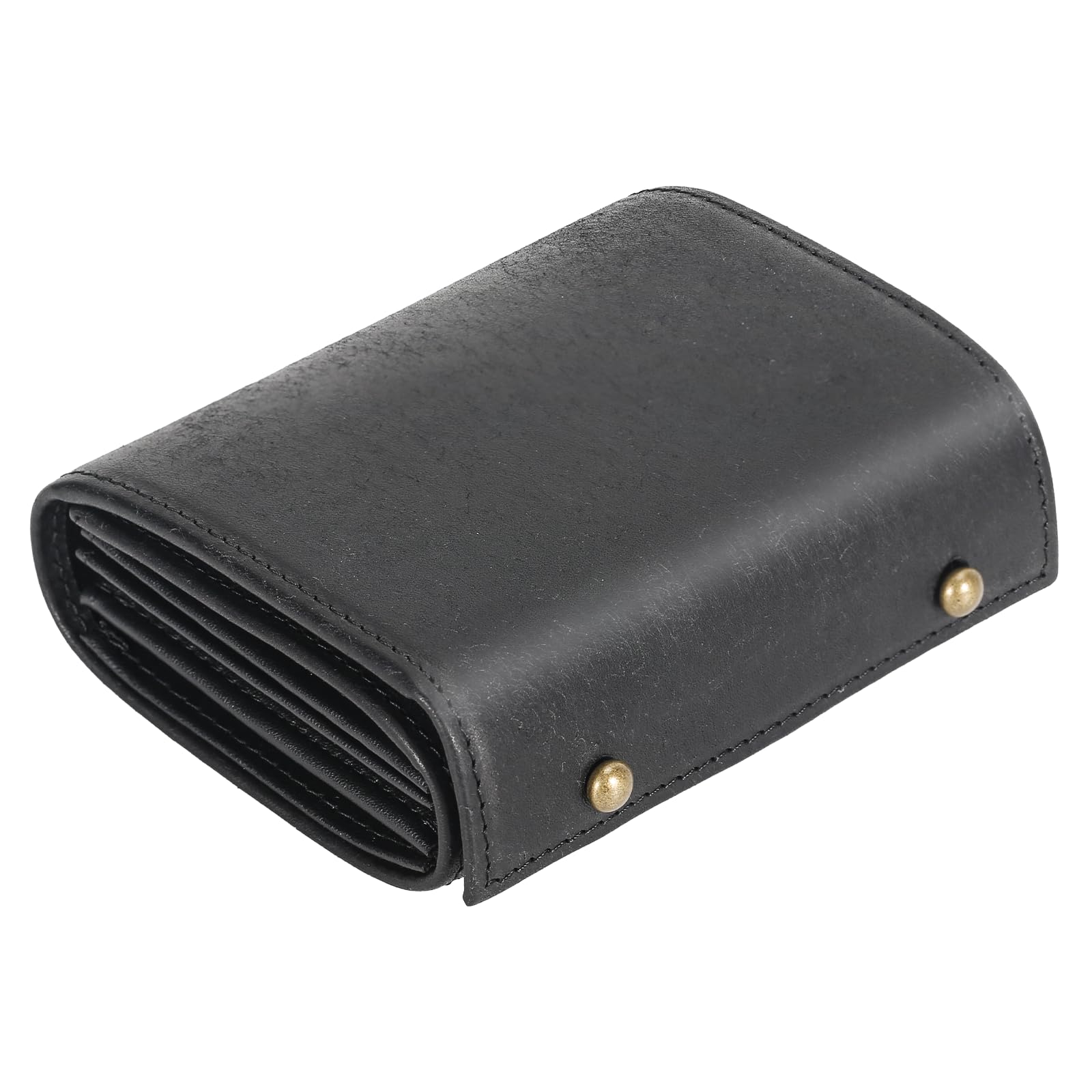 Prosperous Men's Bifold Wallet Italian Leather Mini Wallet Compact Box-Shaped Coin Purse Small Wallet Bifold Box-Shaped Large Capacity L-Zip Ladies [Parallel Import], Black color : Clothing, Shoes & J