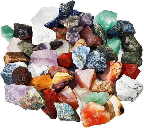 Miniatura 4 de Rockcloud Juego de piedras crudas y rodajas de ágata de cristales naturales coloridos, piedras irregulares para decoración de oficina en casa,