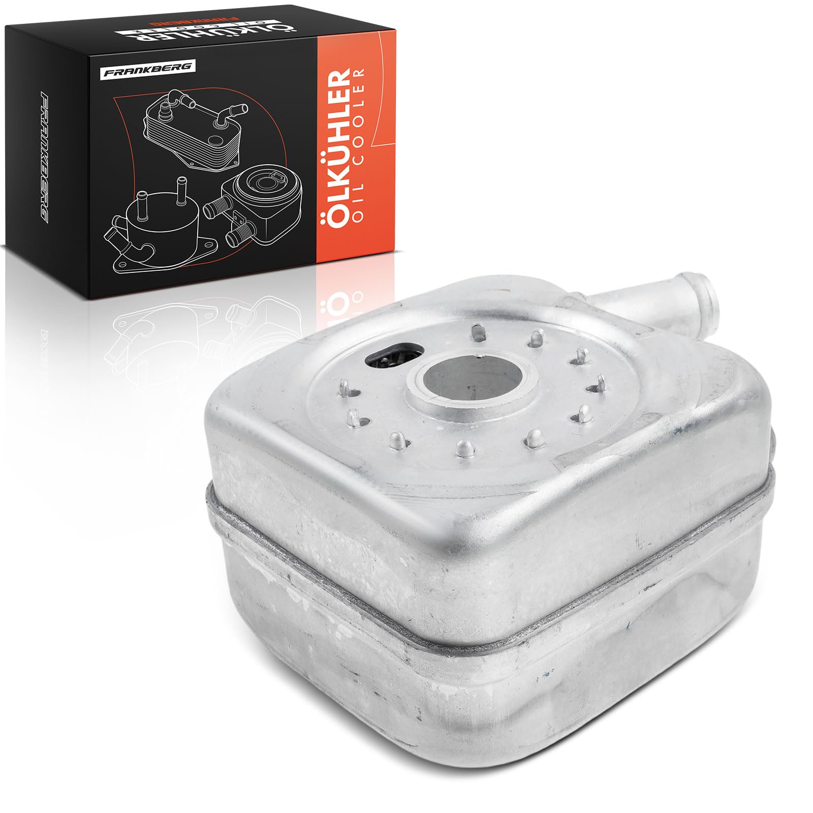 Frankberg Radiatore dell'olio Olio Motore Compatibile con Ibiza III 6L1 1.4L Golf V Variante 1K5 1.9L Golf IV 1J1 1.9L Transporter V Bus 7EB 7EJ 7HB 7HJ 1.9L A4 8D2 1.8L Replace# 028117021B