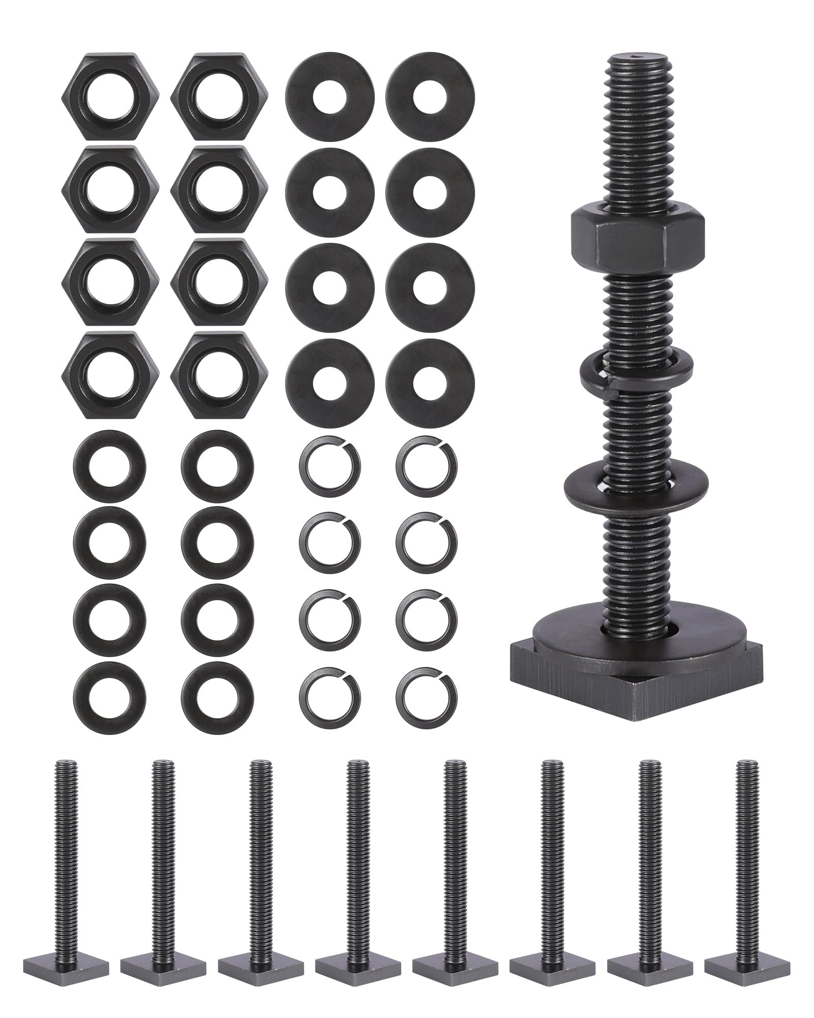 T Slot Bolts for Thule, Yakima Roof Rack Cross Bars, Platform, Cargo Basket, Stainless Square T Track Bolt Adapter to Secure Bike/Ski/Kayak Rack, Solar Panel, Awning, 4mm Thick