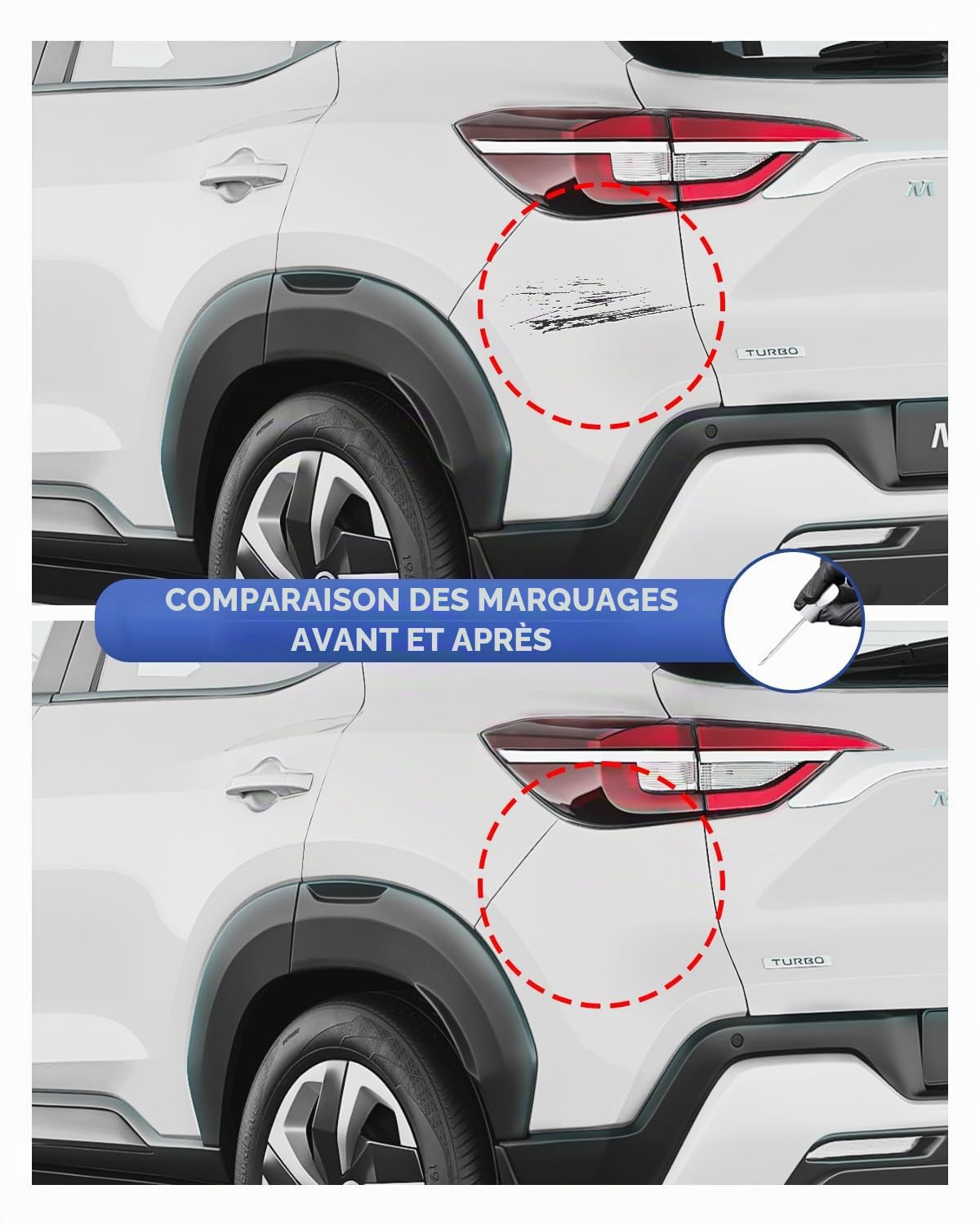 KAD Gun Stylo de retouche métallisé pour Nissan – Correspondance exacte pour éclats et Rayures