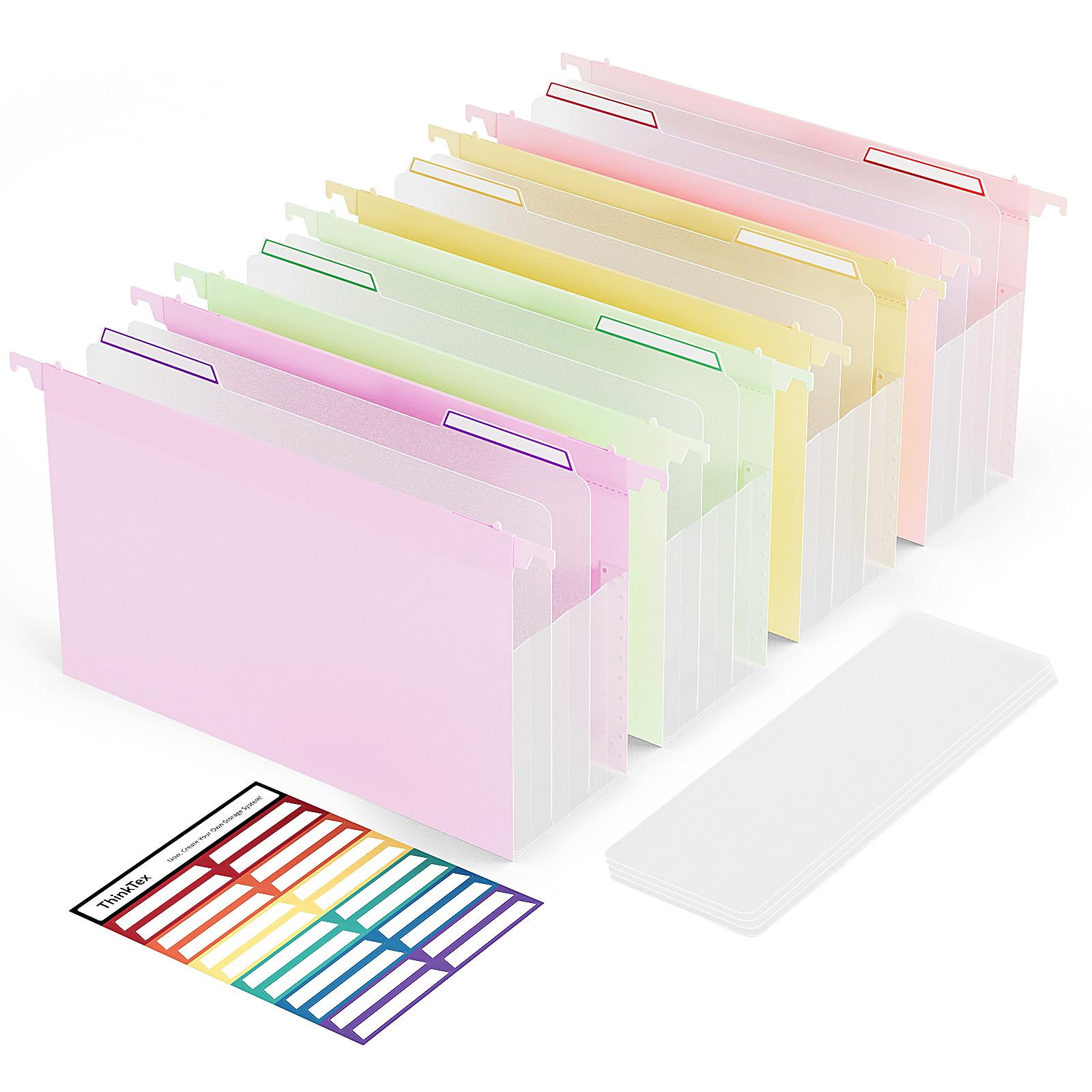 ThinkTex 4 Pack-4.72" Plastic Expanding Hanging File Folders,Legal Size | Letter/Legal Si…