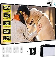 XINLEMY 150 Inch 4K Projector Screen 16:9 HD Foldable Double-Sided Portable for Outdoor Indoor Home Theater Backyard Movies