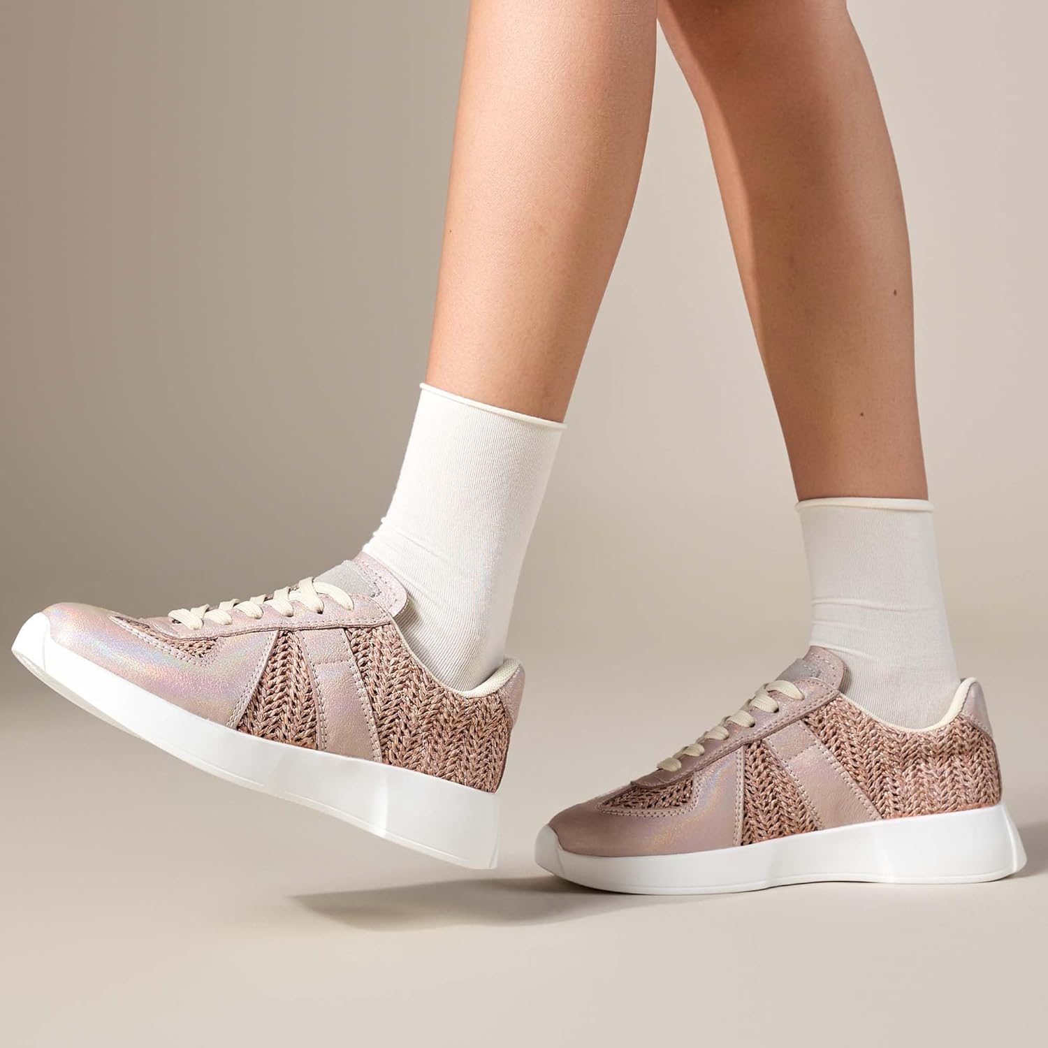 Women's Lace Up Casual Sports Shoes, Comfortable, Non Slip, Breathable Platform Walking Sports Shoes