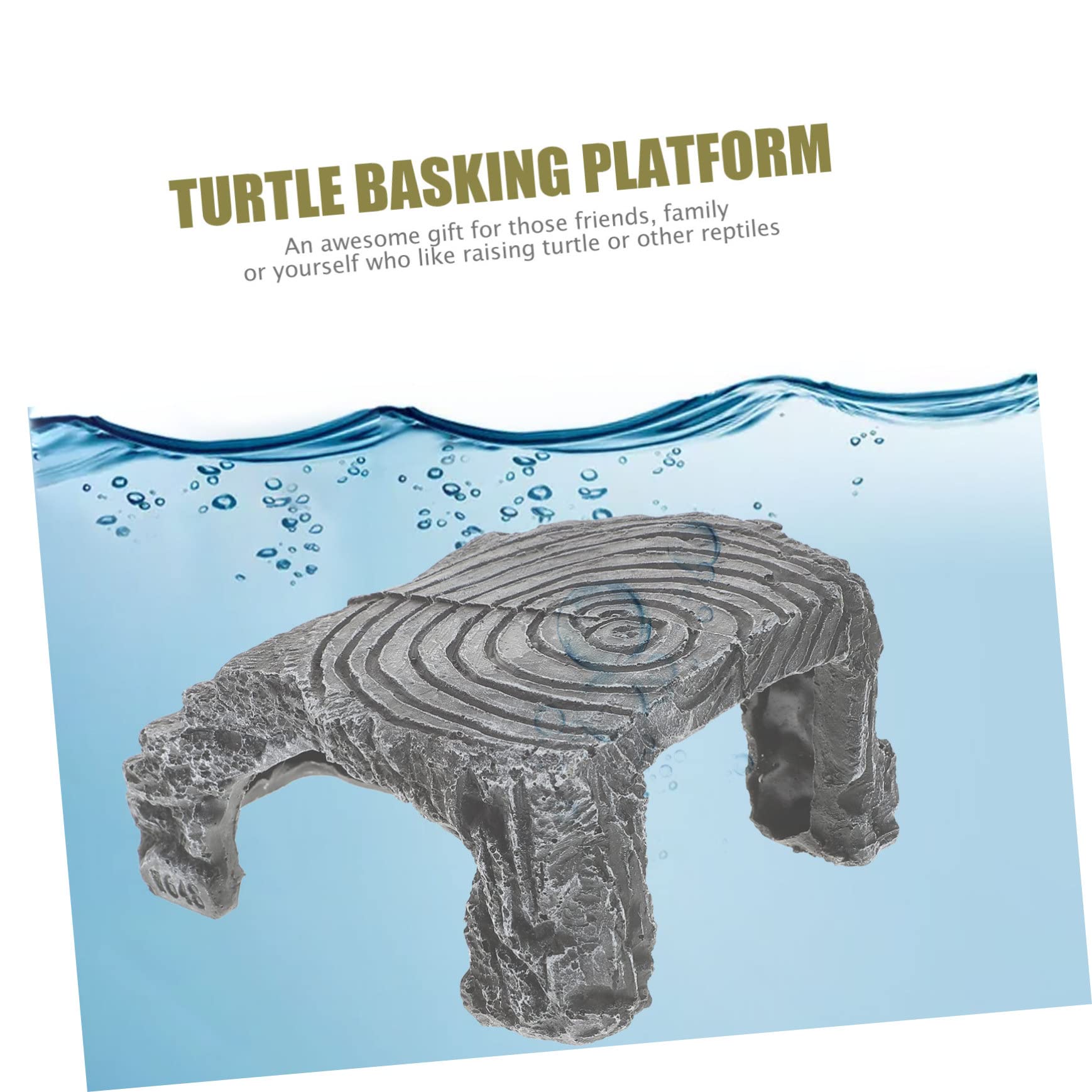 Plataforma De Reptiles para Tomar El Sol para Tortugas Rampa Integrada, Resina Resistente, Tamaño Mediano, para Acuario y Terrario, Adecuado para Tortugas Acuáticas y Reptiles Domésticos