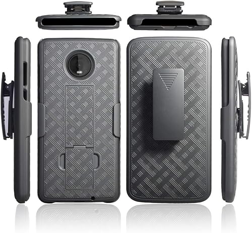 Miniatura 5 de Funda para Moto Z4 Play, funda para teléfono Moto Z4 Play, funda con clip para cinturón HIDAHE Slim Combo Shell Funda de cuerpo completo resistente