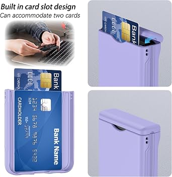 for Samsung Galaxy Z Flip 5 Case Cover with Card Holder Purple