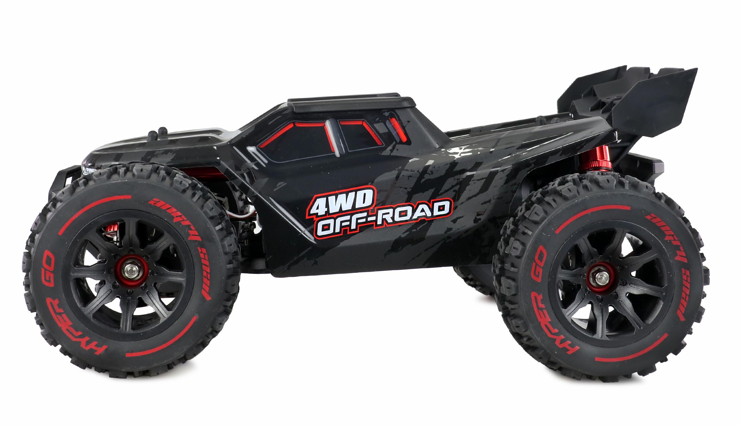 Amewi Hyper GO Truggy brushless 4WD 1:14 RTR nero incl. Wheelie-Bar, pezzi di ricambio, corpo dorato RC telecomandato
