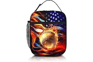 Baseball Lunch Box: Patriotic Insulated Lunch Bag with Adjustable Strap