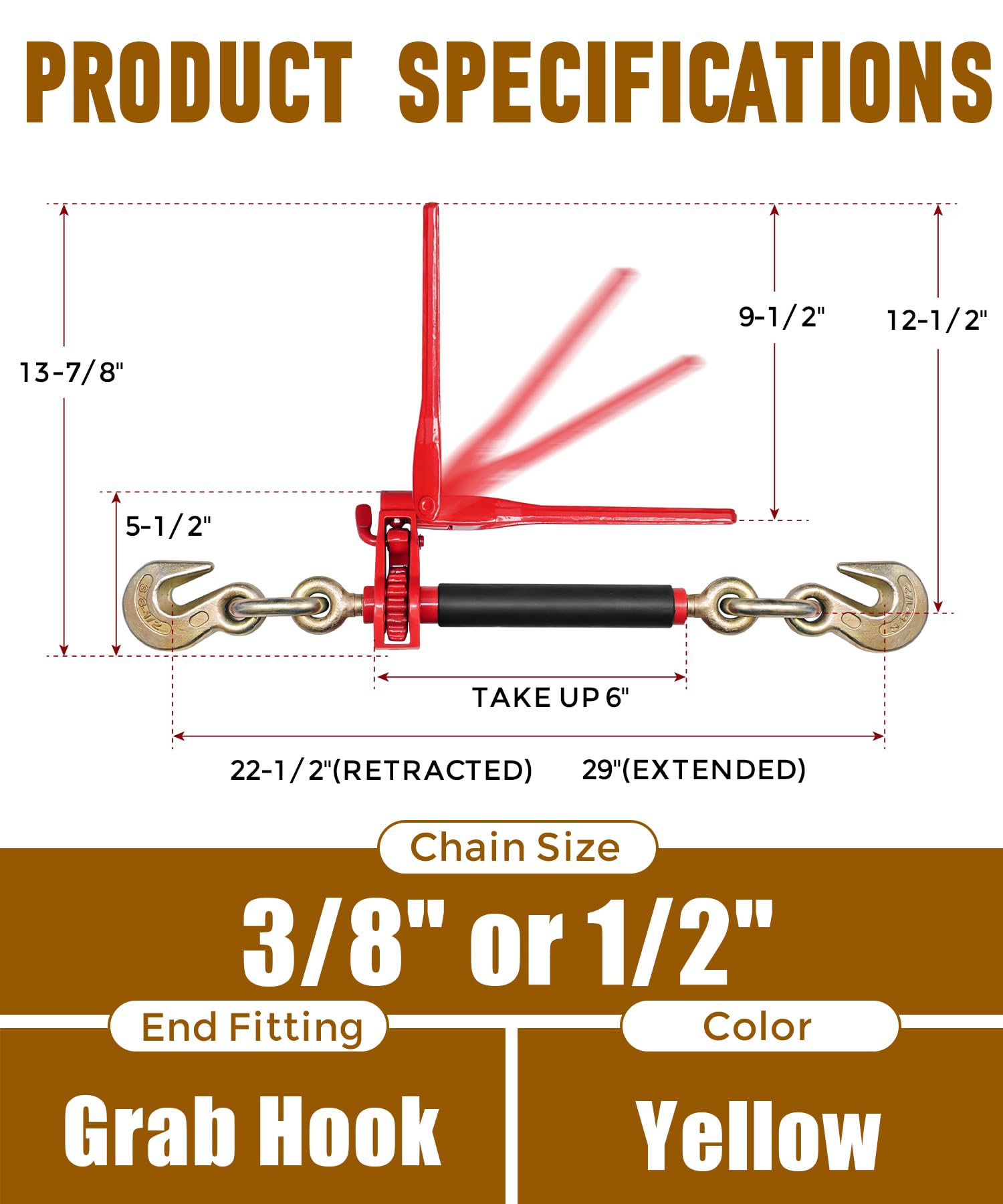 Heavy Duty Chain Binders - 2 Pack -5
