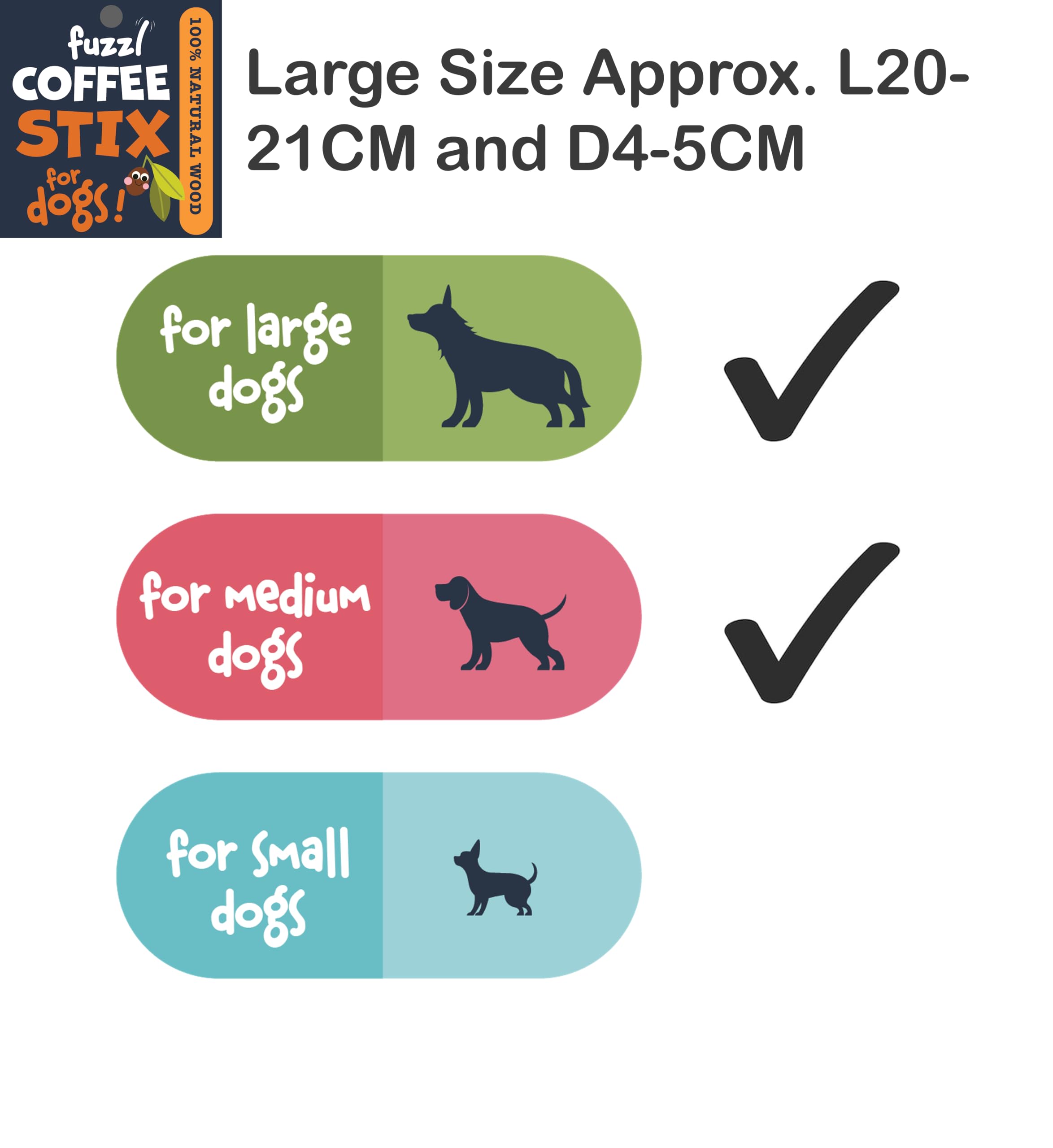 Fuzzl Coffee Stix Large Pack Dog Chew Toy for Large Dogs - Image 3